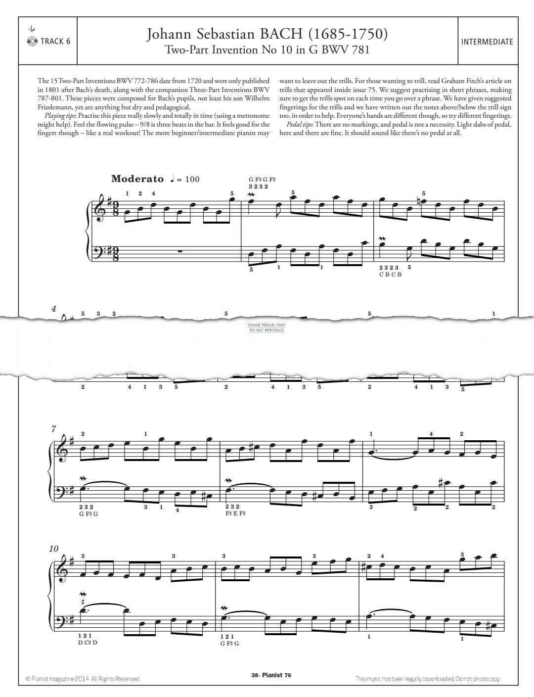 gallery: Two Part Invention No.10 in G BWV 781, Johann Sebastian Bach