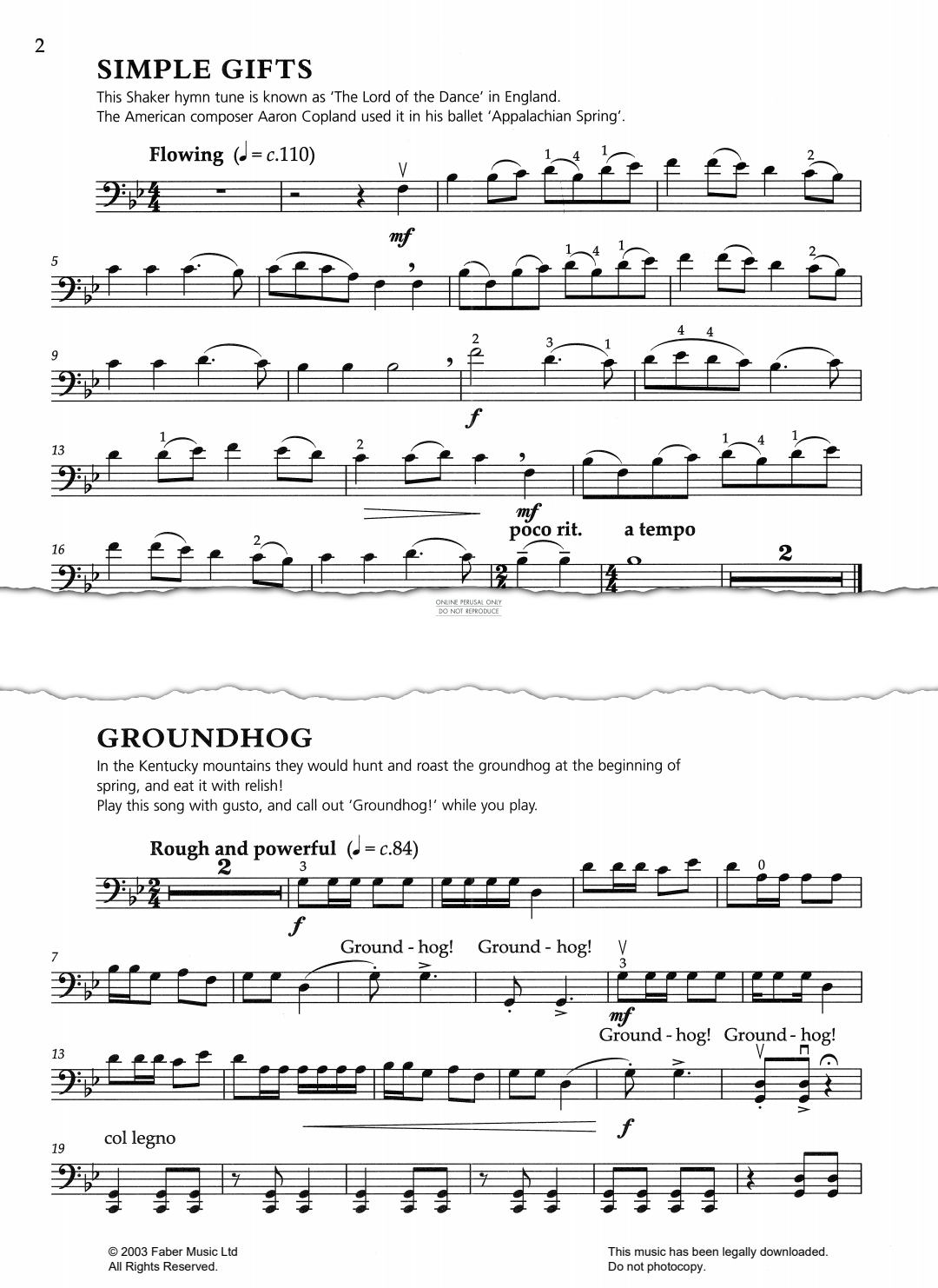 Produktgalerie: Seite 1 von 1 Groundhog (from 'O Shenandoah!'), American Traditional, Klavier, Violoncello