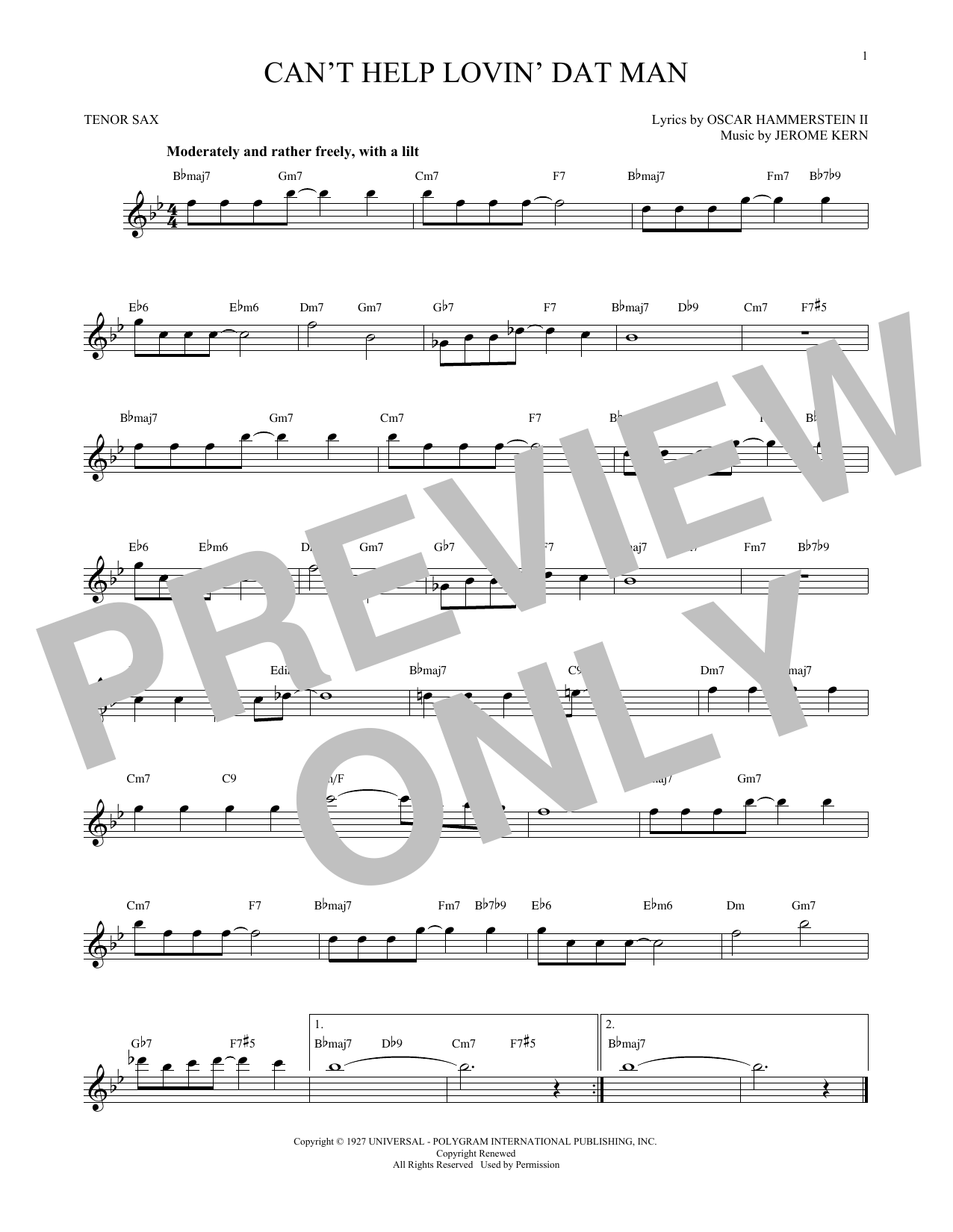 Product gallery: Page 1 of 1 Can't Help Lovin' Dat Man, Jerome Kern