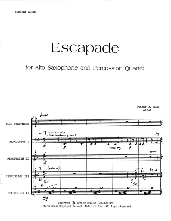 Product picture to: Escapade Howard J. Buss