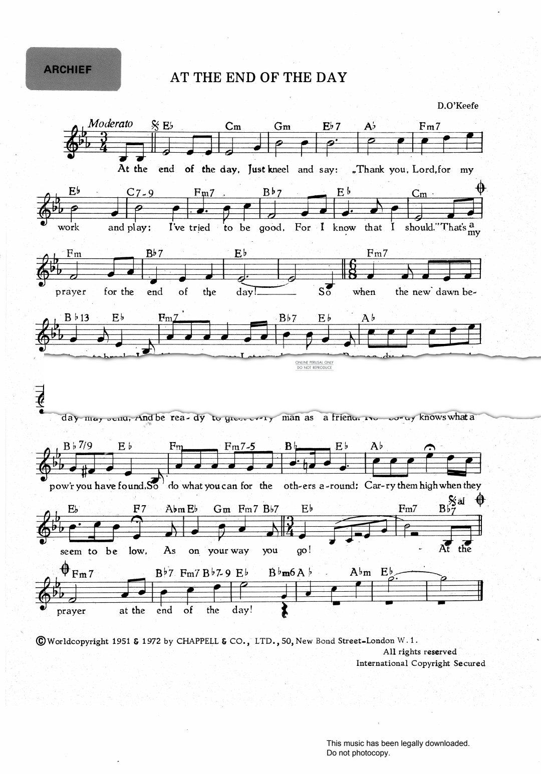 Product gallery: Page 1 of 1 At The End Of The Day, Donald O'Keefe