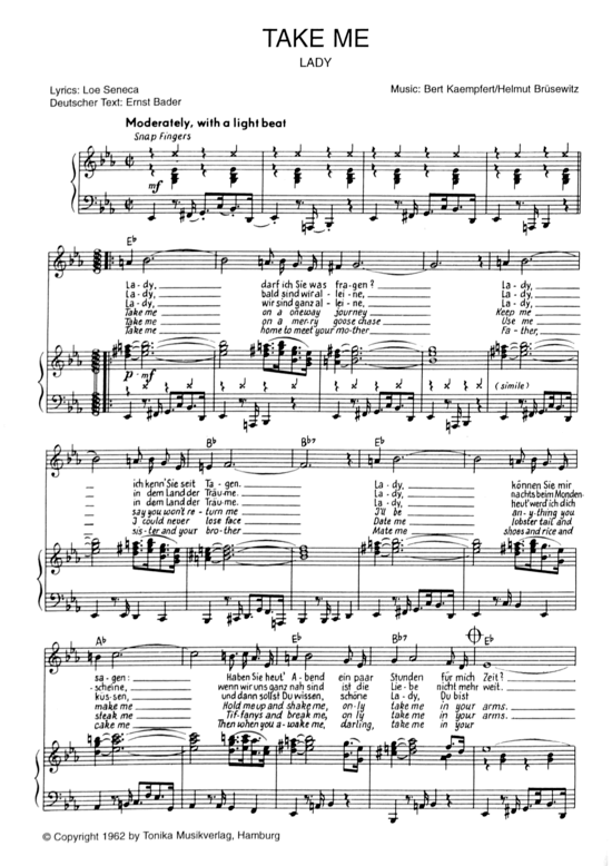 Product picture to: Take Me (Lady) Bert Kaempfert Orchester