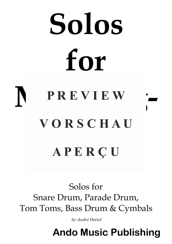 gallery: Solos for Marching Drums - Volume 2, , 40 Solo Pieces for Marching Drums: Snare Drum, Parade Drum, Bass Drum, Tom Toms and Cymbals