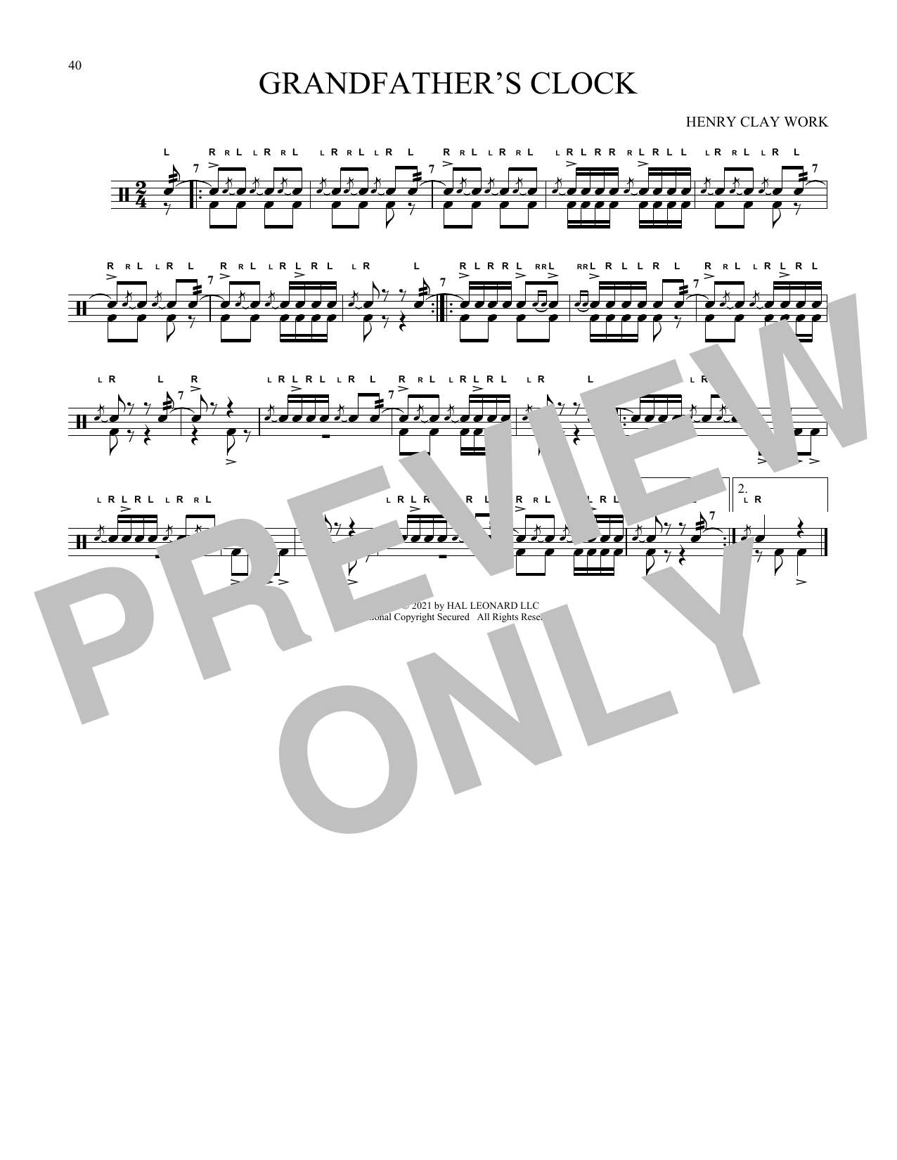 Product gallery: Page 1 of 1 Grandfather's Clock, Henry Clay Work