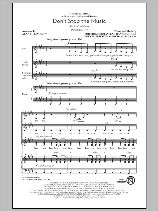 Produktgalerie: Seite 1 von 1 Don't Stop The Music, Alan Billingsley, Chor