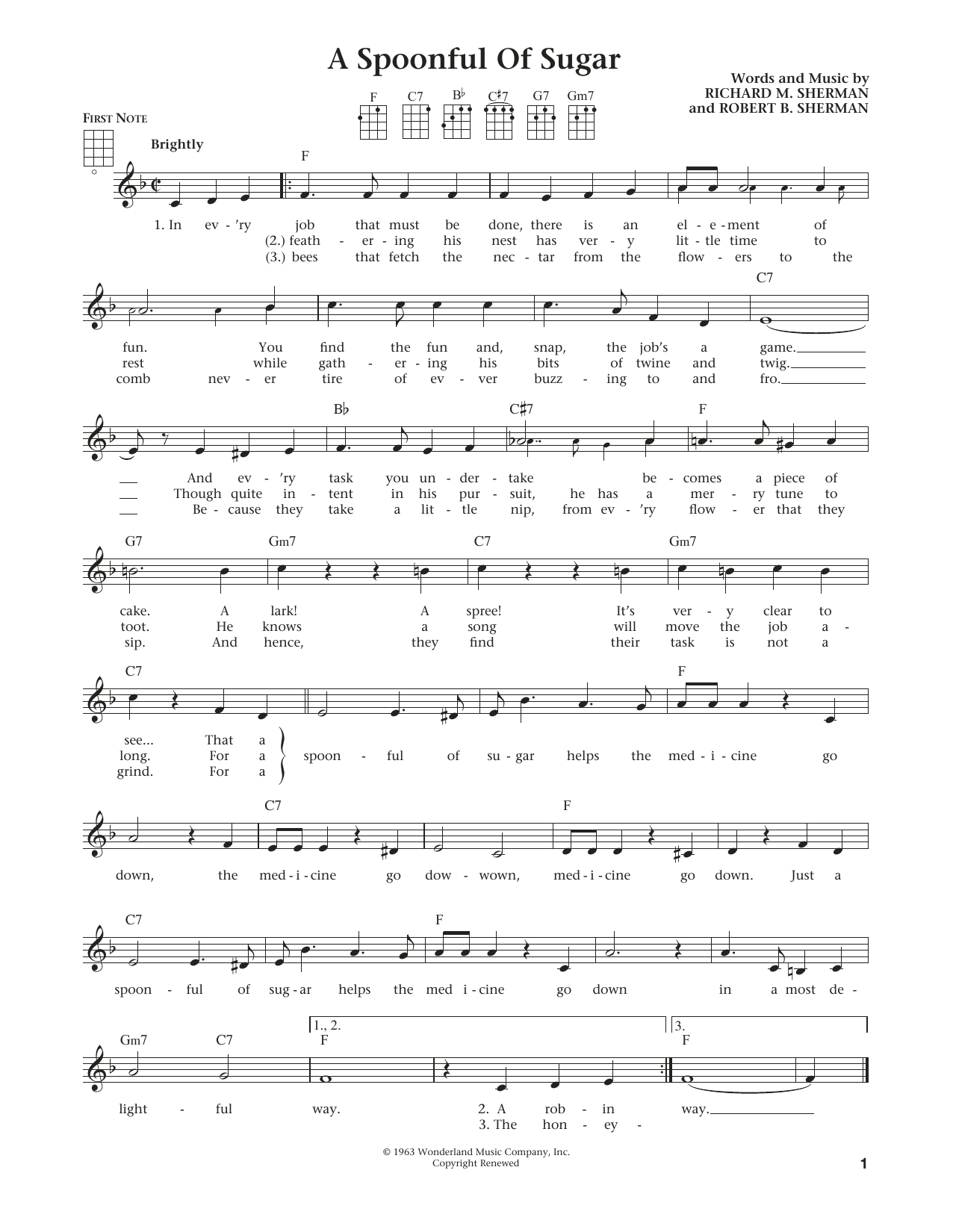 Product gallery: Page 1 of 1 A Spoonful Of Sugar (from The Daily Ukulele) (arr. Liz and Jim Beloff), Sherman Brothers
