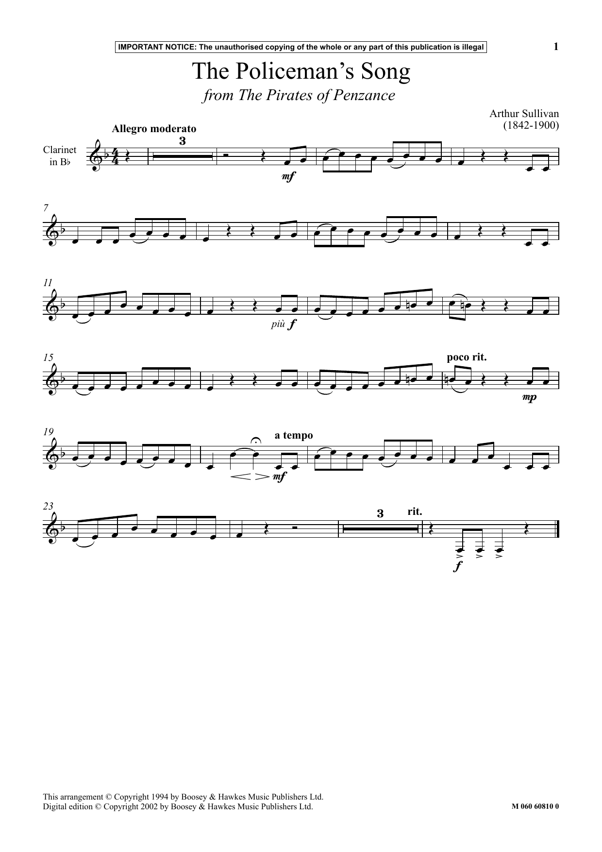 Produktbild zu: The Policeman's Song (from The Pirates Of Penzance)