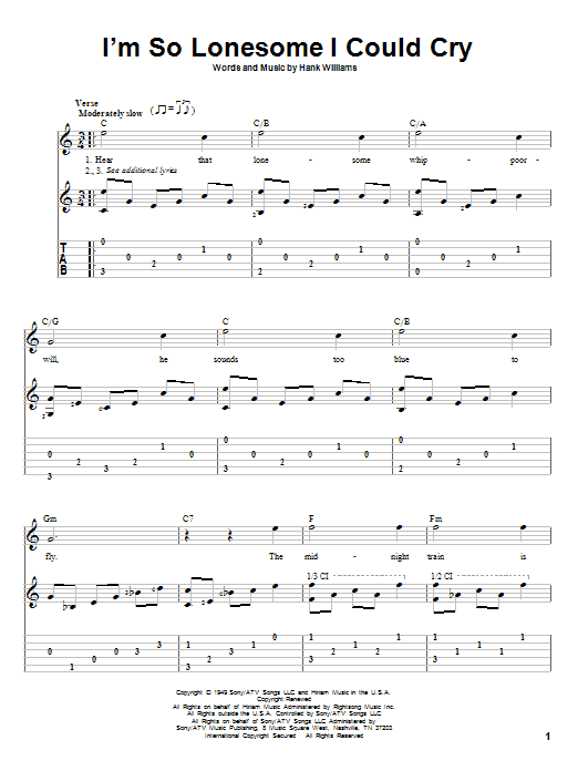 Produktgalerie: Seite 1 von 1 I'm So Lonesome I Could Cry, Hank Williams, Gitarre