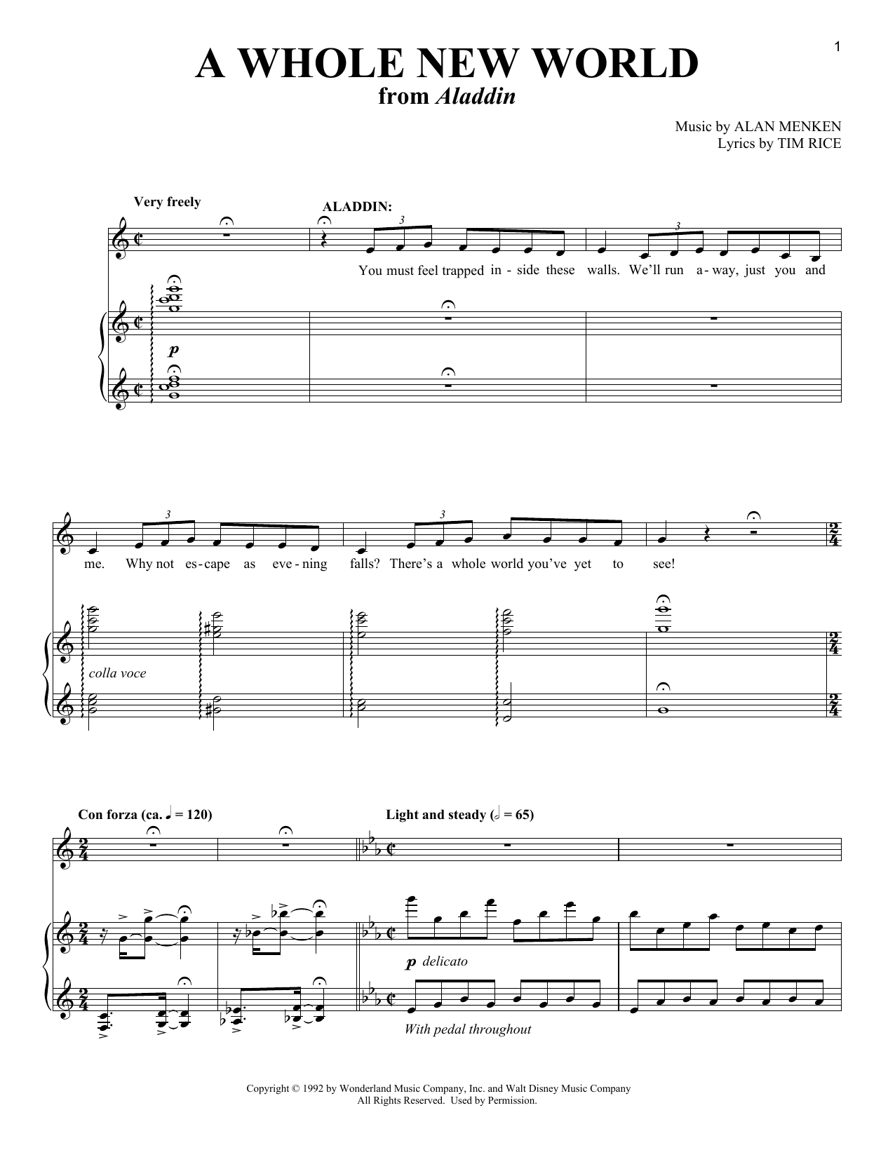 Produktbild zu: A Whole New World (from Aladdin: The Broadway Musical)
