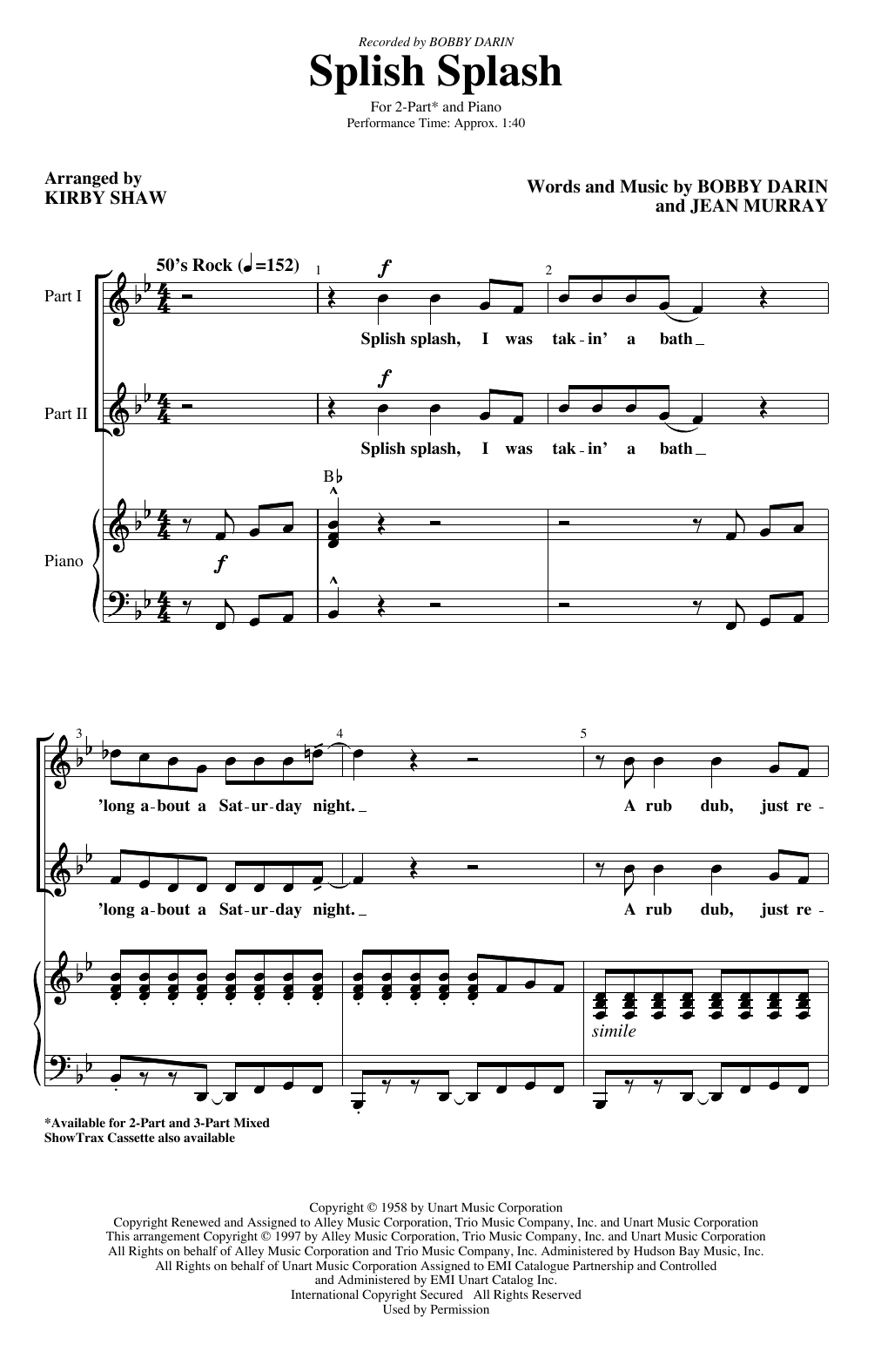 Product picture to: Splish Splash (arr. Kirby Shaw)