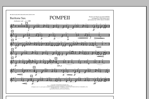 Produktbild zu:  Pompeii - Baritone Sax - Tom Wallace
