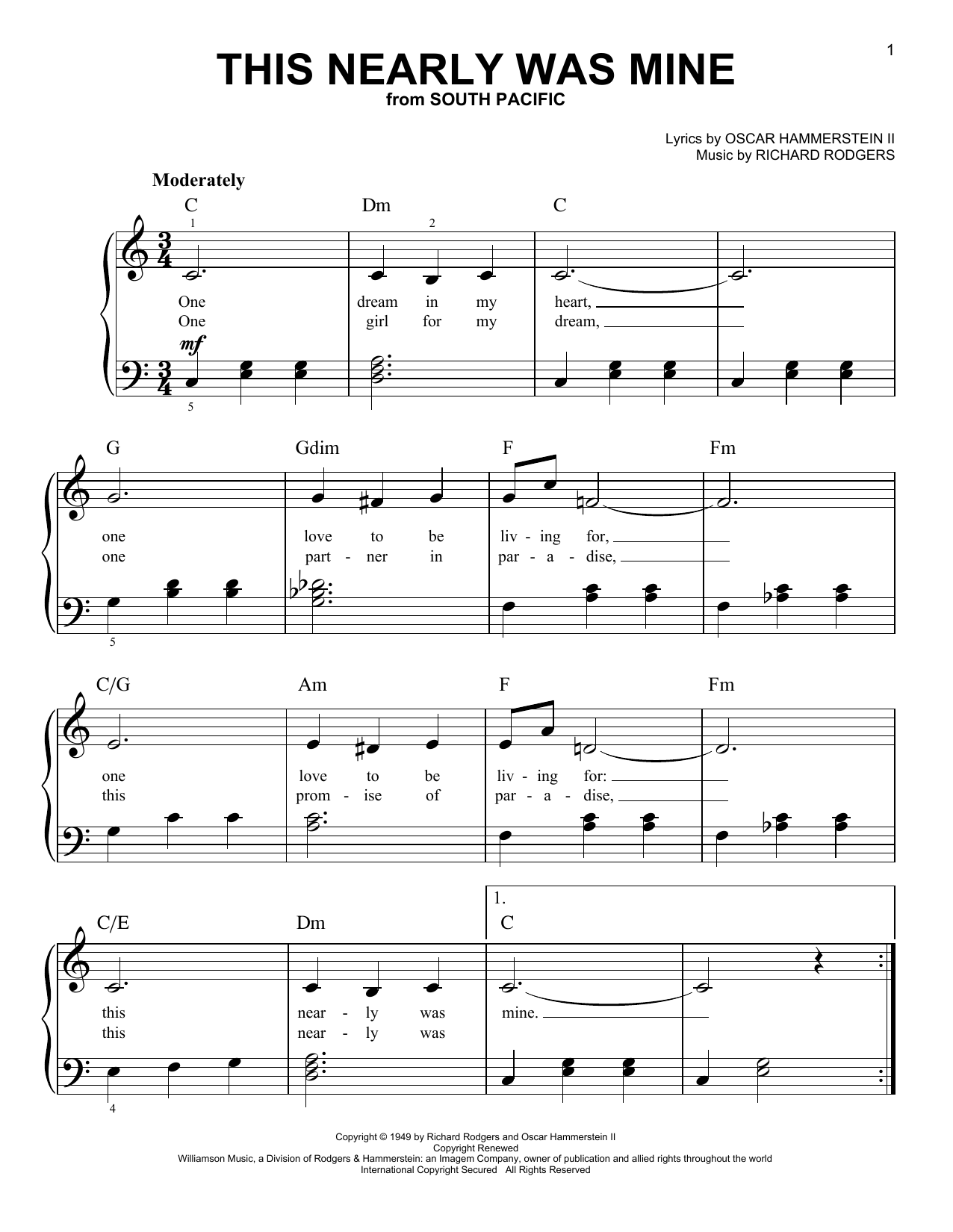 Produktgalerie: Seite 1 von 1 This Nearly Was Mine, Rodgers & Hammerstein, Klavier