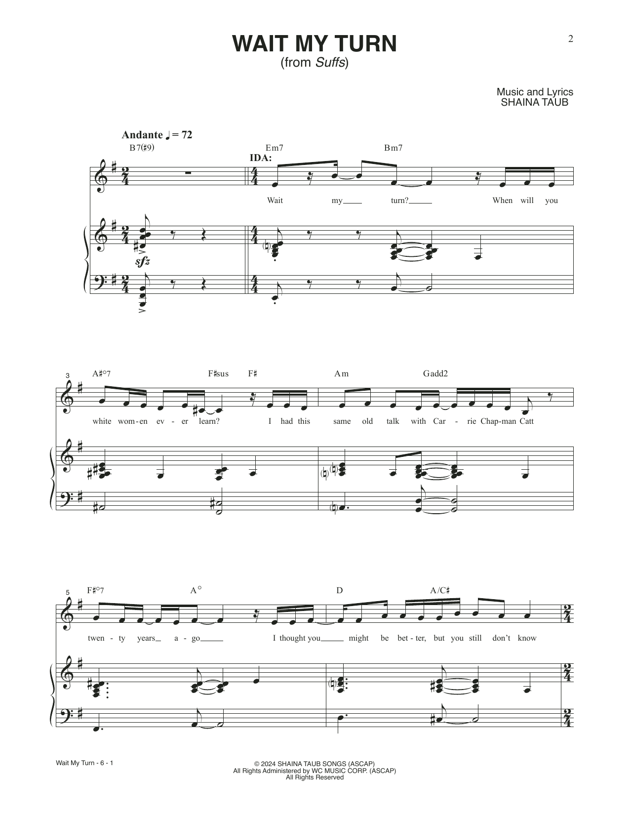 Produktbild zu: Wait My Turn (from Suffs)