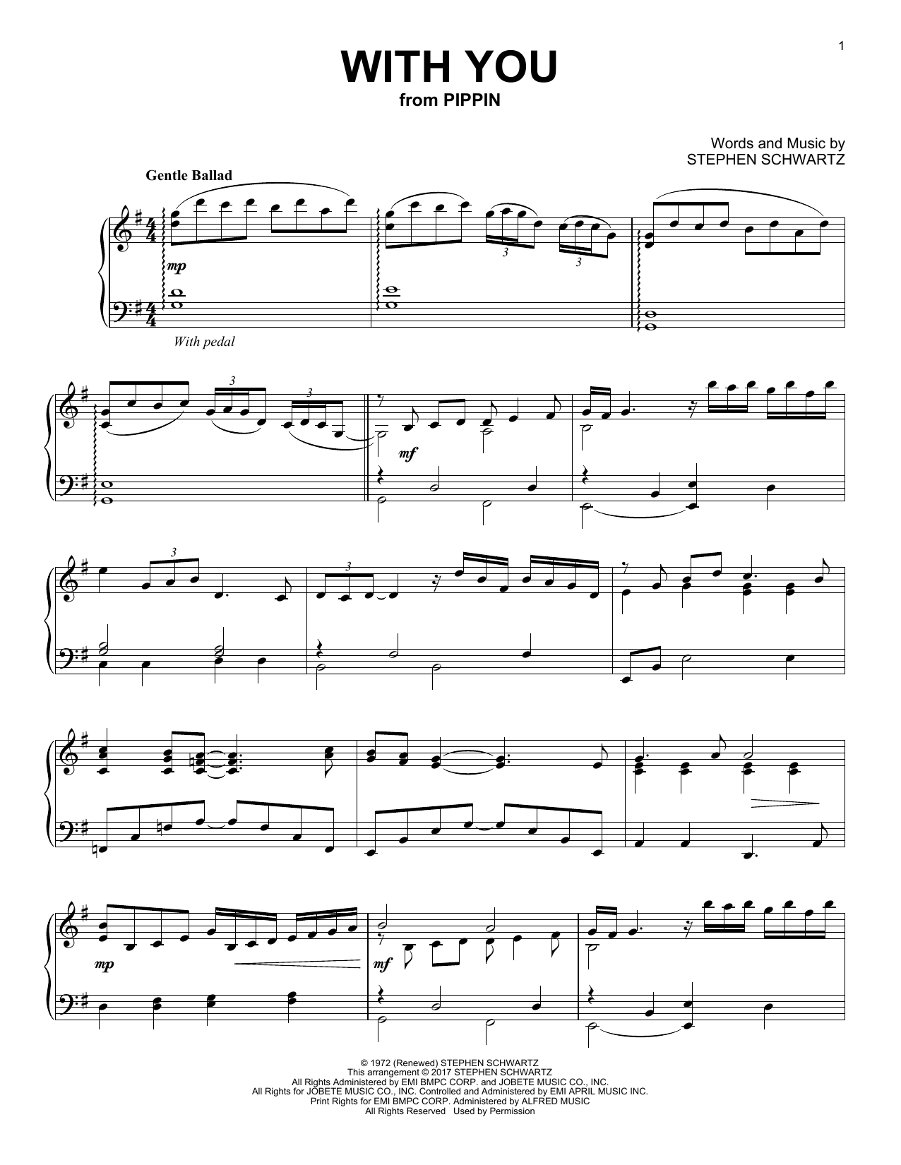 Product picture to: With You (from Pippin)