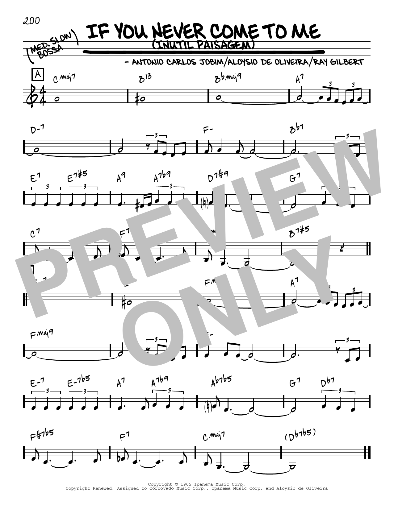 Product picture to: If You Never Come To Me (Inutil Paisagem) [Reharmonized version] (arr. Jack Grassel)