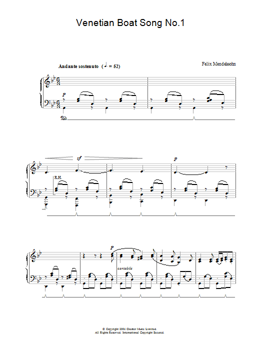 Product gallery: Page 1 of 1 Venetian Boat Song No.1, Felix Mendelssohn