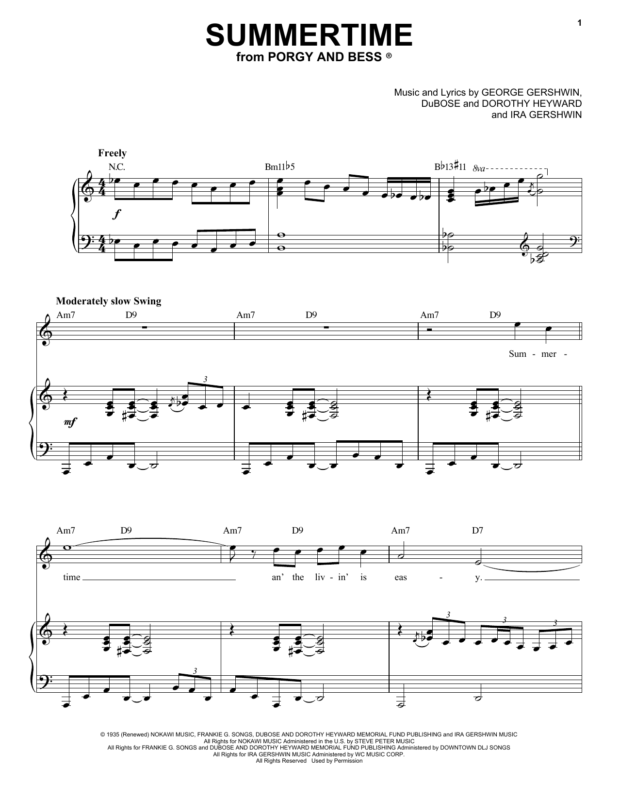 Product picture to: Summertime [Jazz version] (arr. Brent Edstrom)