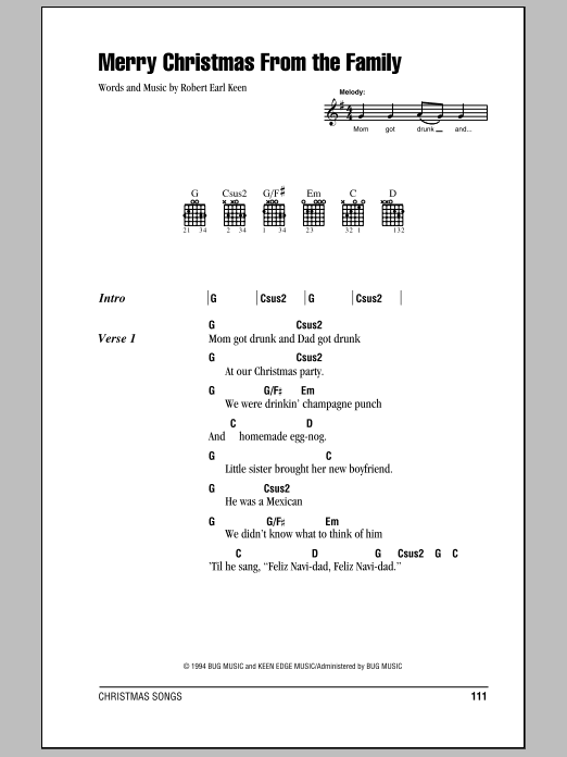 Produktgalerie: Seite 1 von 1 Merry Christmas From The Family, Robert Earl Keen, Gitarre