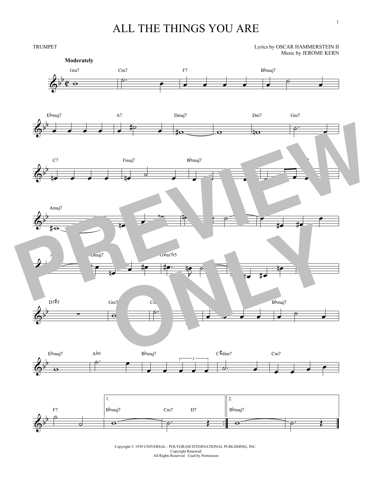 Produktgalerie: Seite 1 von 1 All The Things You Are, Jerome Kern, Trompete