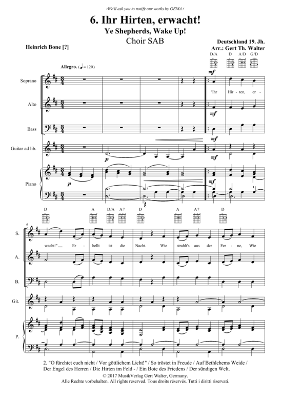 Produktbild zu: Ihr Hirten, erwacht Traditional