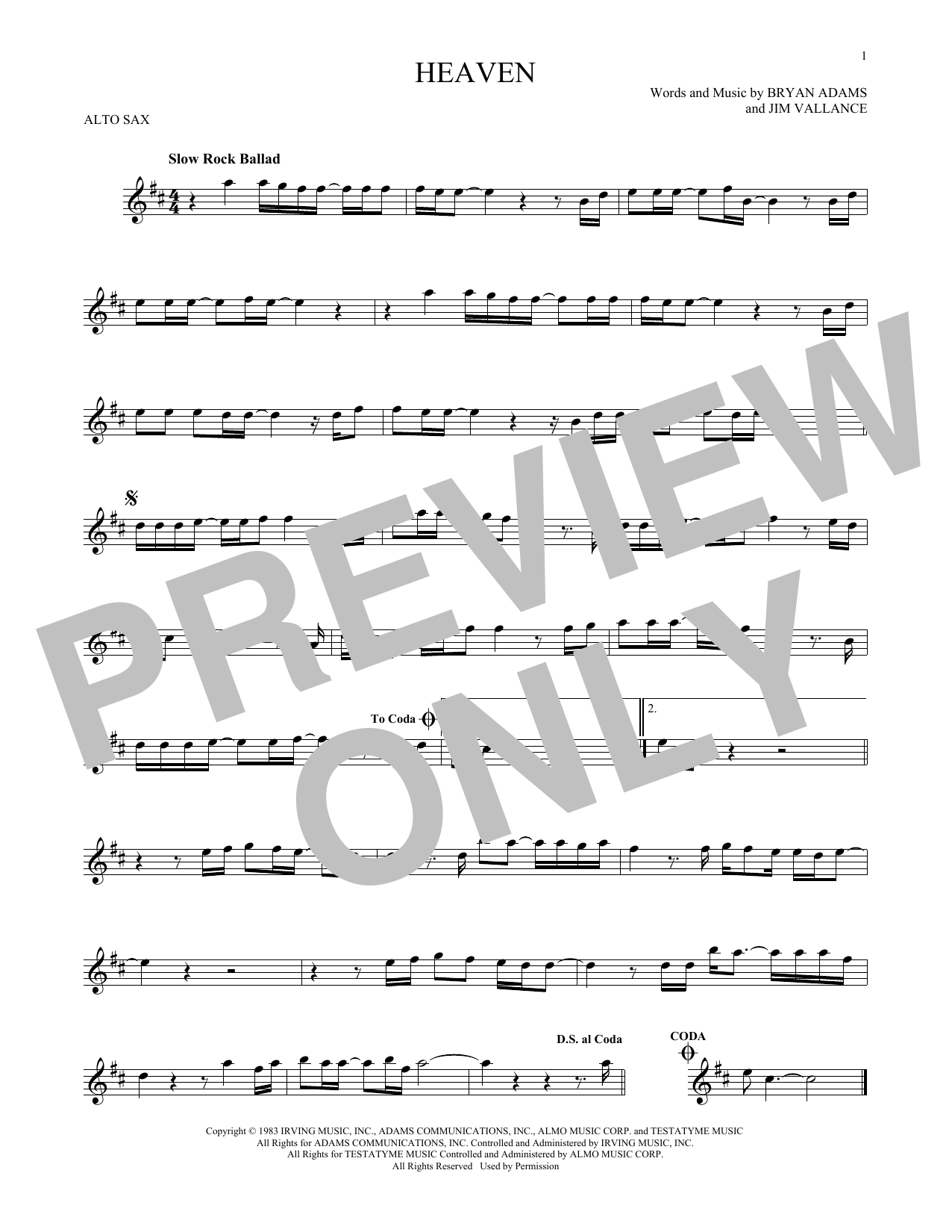 Produktgalerie: Seite 1 von 1 Heaven, Bryan Adams, Saxophon
