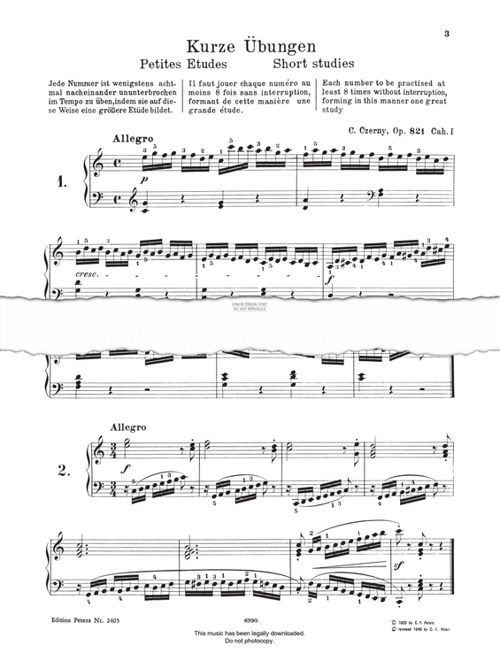 Produktgalerie: Seite 1 von 1 Study (Op. 821, No.2), Carl Czerny, Klavier