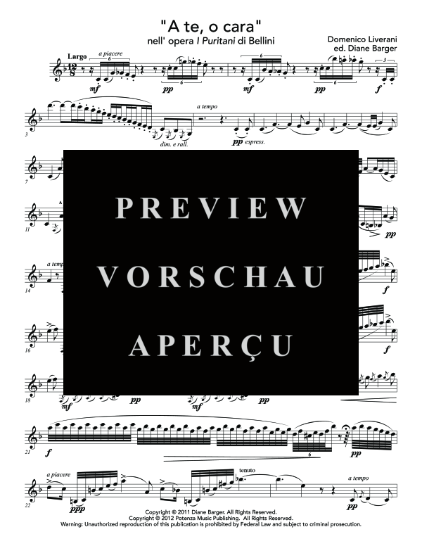 Product gallery: Page 4 of 9 A te, o cara nell´opera I Puritani di Bellini, , (Klarinette Solo)