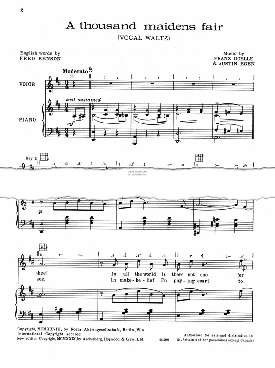 Produktgalerie: Seite 1 von 1 A Thousand Maidens Fair, Franz Doelle, Gesang, Klavier