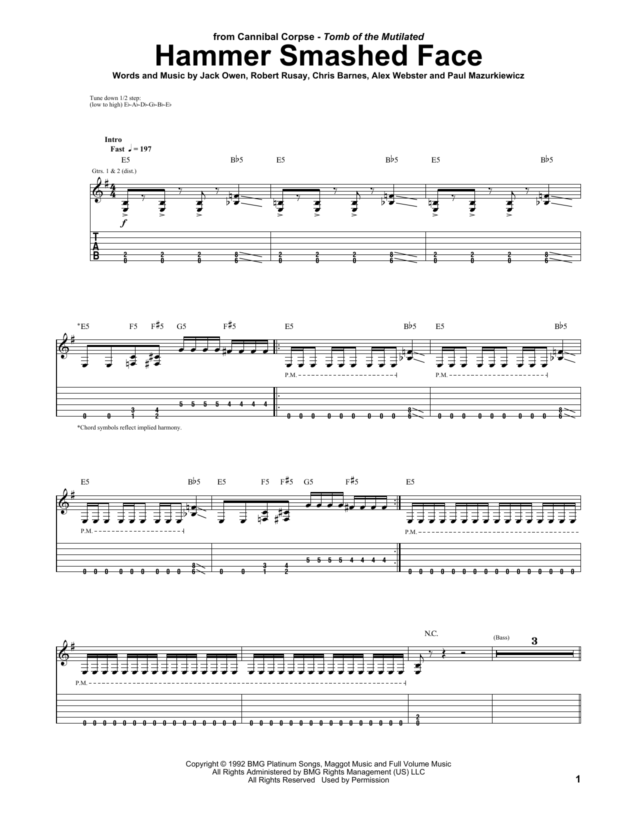 Produktgalerie: Seite 1 von 1 Hammer Smashed Face, Cannibal Corpse, Gitarre