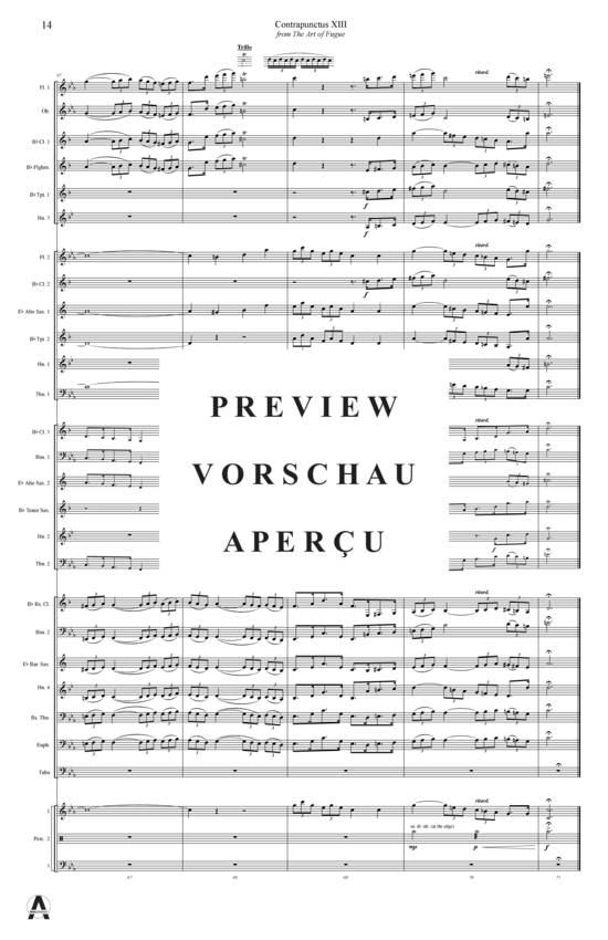 Produktgalerie: Seite 17 von 21 Contrapunctus 13 aus Kunst der Fuge , , (Concert Band)