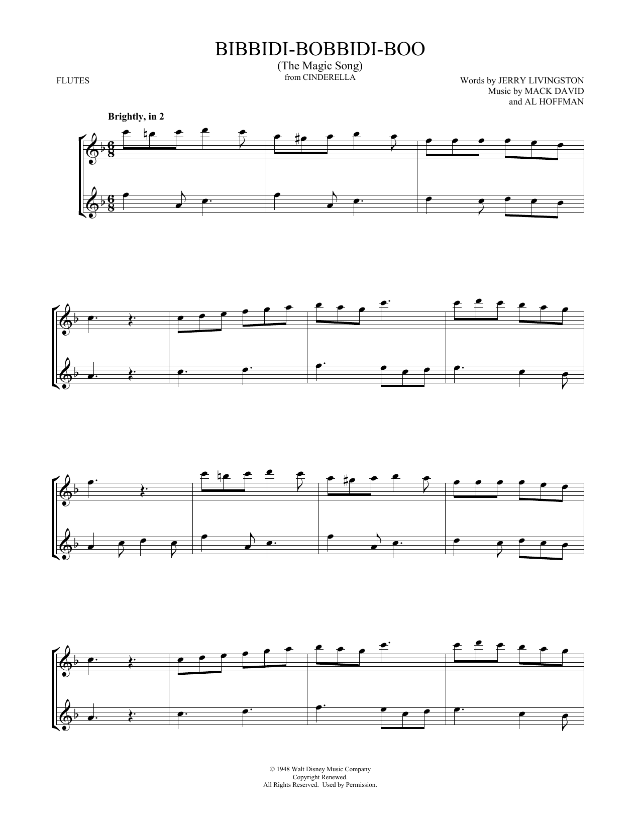 Product picture to:  Bibbidi-Bobbidi-Boo (The Magic Song) (from Cinderella) (arr. Mark Phillips) - Verna Felton