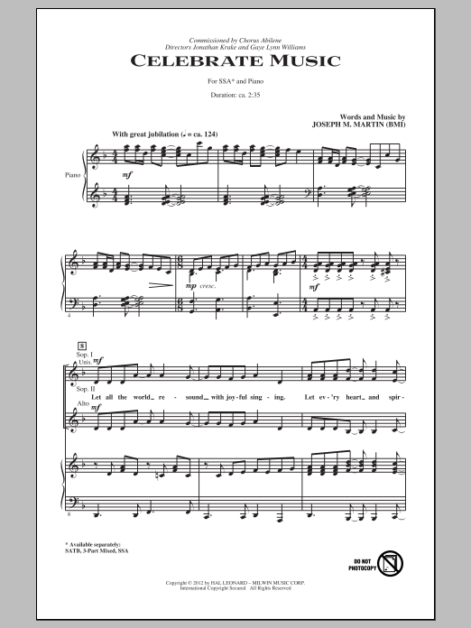 Produktgalerie: Seite 1 von 1 Celebrate Music, Joseph M. Martin, Chor