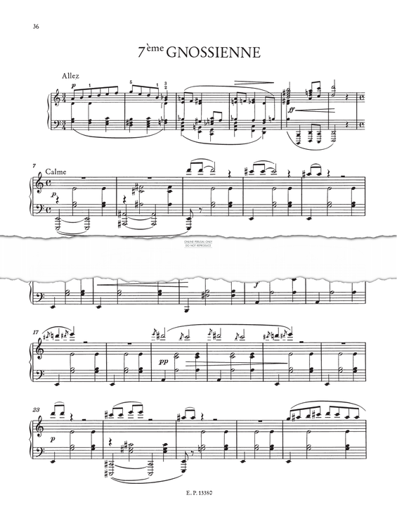 Produktgalerie: Seite 1 von 1 Gnossienne No.7, Erik Satie, Klavier