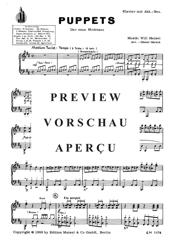 Produktgalerie: Seite 3 von 4 Puppets, , Klavier und Gesang