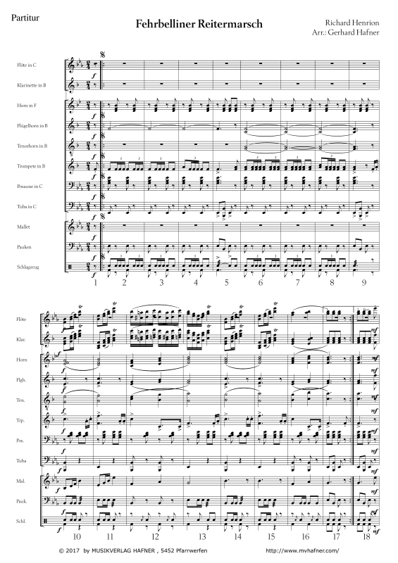 Product gallery: Page 1 of 11 Fehrbelliner Reitermarsch, , (large wind orchestra)