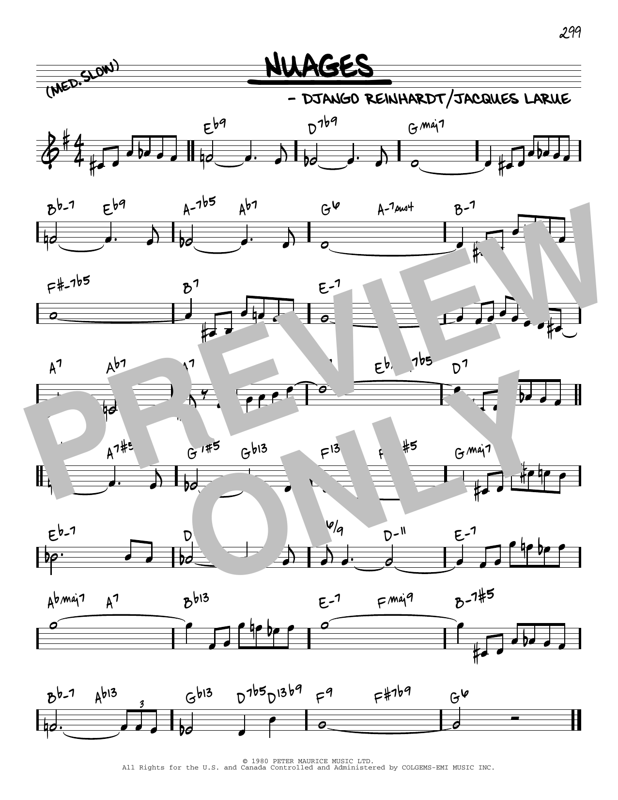 Product picture to: Nuages [Reharmonized version] (arr. Jack Grassel)