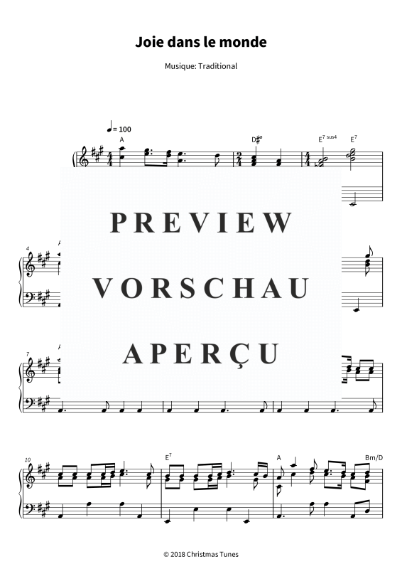 Produktgalerie: Seite 5 von 6 Joie dans le monde - Un hymne de Noël triomphal en la majeur, , Klavier Solo