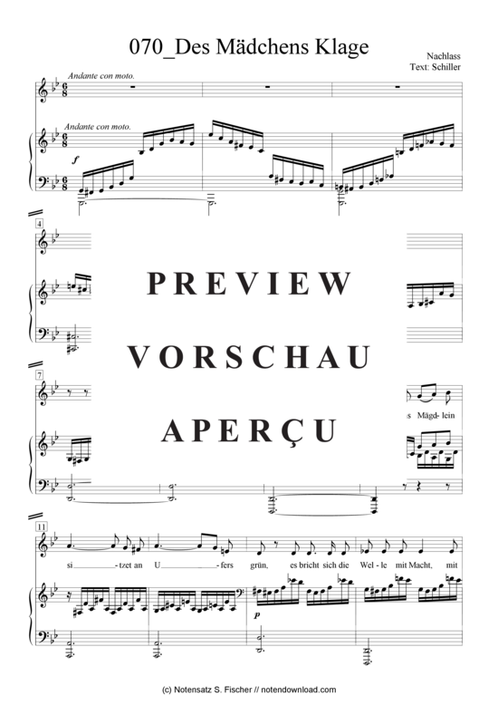 Product gallery: Page 2 of 5 Des Mädchens Klage , , Piano and Voice