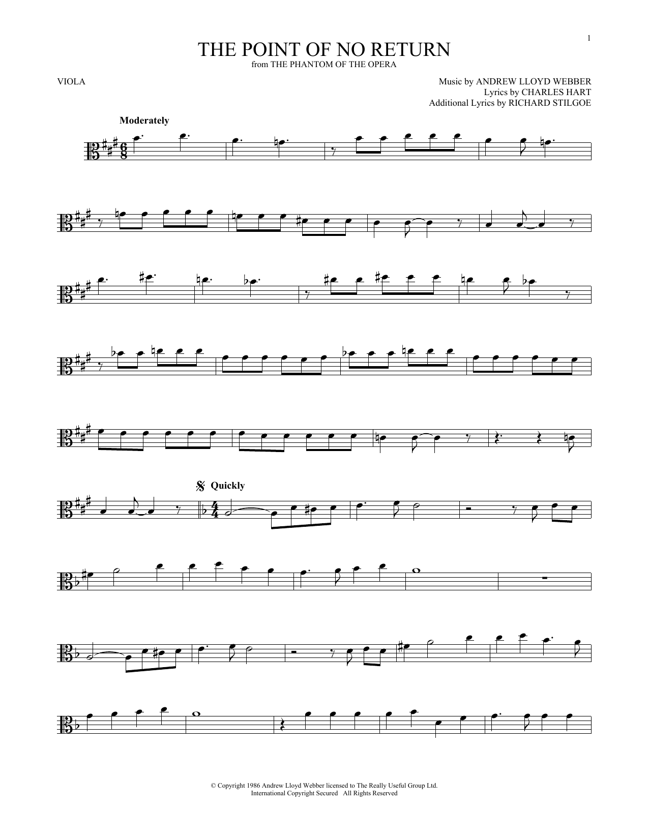 Product gallery: Page 1 of 1 The Point Of No Return (from The Phantom Of The Opera), Andrew Lloyd Webber