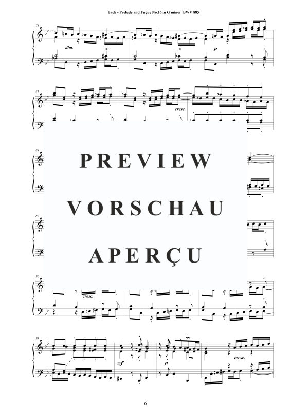 Product gallery: Page 7 of 8 Prelude and Fugue in G minor BWV 885, , Solo Piano