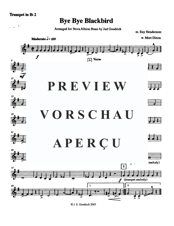 Produktgalerie: Seite 9 von 11 Bye Bye Blackbird, , Blechbläse Quintett