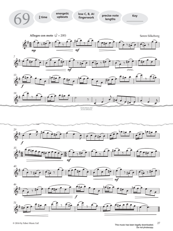 gallery: Study No.69 'Allegro Con Moto' (from 'More Graded Studies For Saxophone Book Two'), Søren Silkeborg, Saxophon