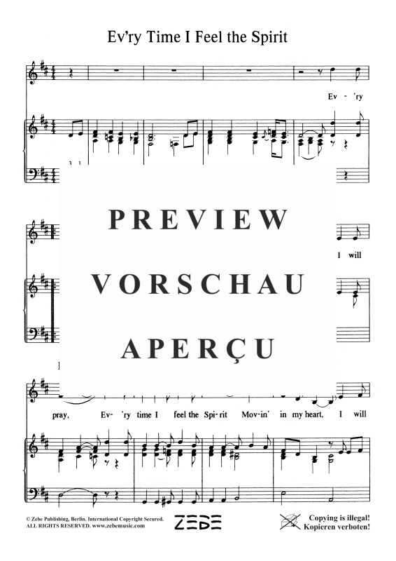 gallery: Ev´ry Time I Feel the Spirit, , Voice and Piano