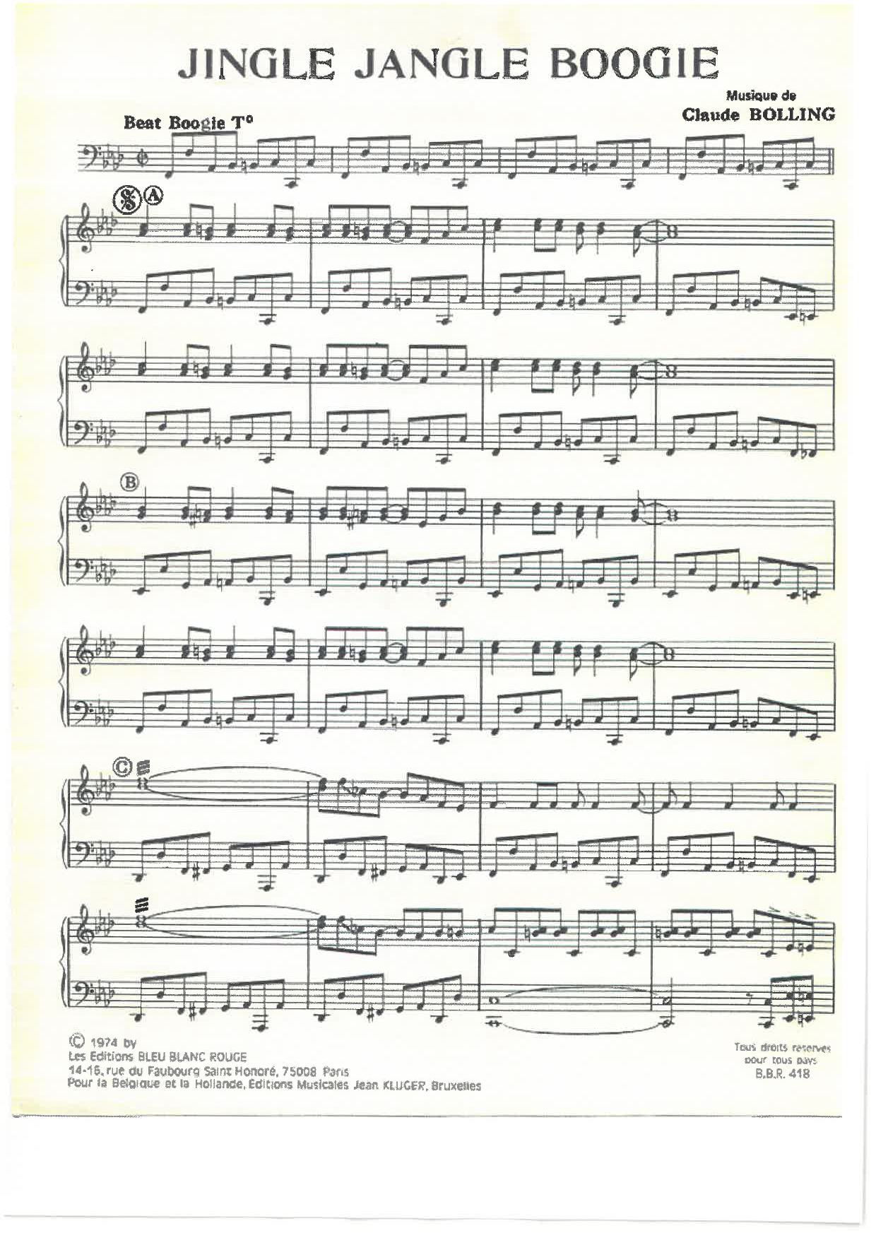 Product gallery: Page 1 of 1 Jingle Jangle Boogie, Claude Bolling