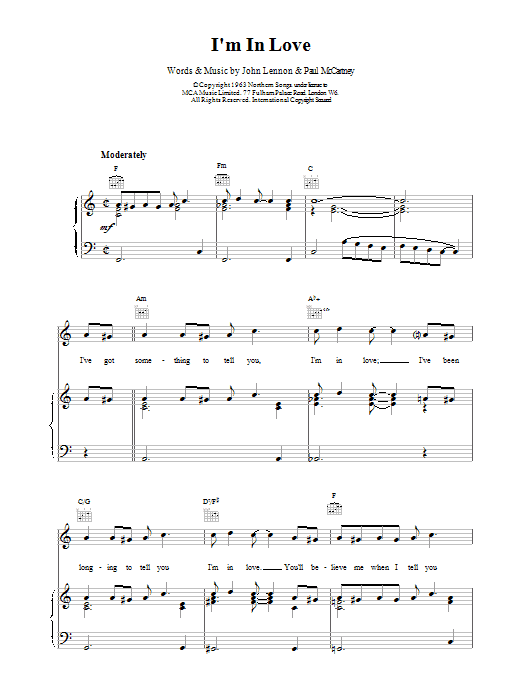 Product gallery: Page 1 of 1 I'm In Love, The Beatles