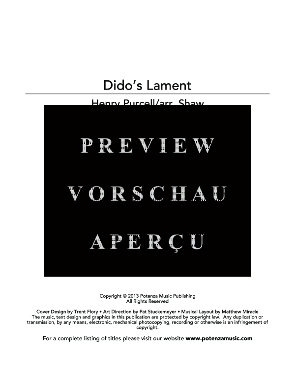Produktgalerie: Seite 3 von 11 Dido´s Lament, , (Blechbläser Quintett)