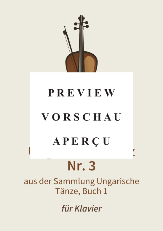 gallery: Ungarischer Tanz Nr. 3 - aus der Sammlung Ungarische Tänze, Buch 1 , , (Klavier Solo)