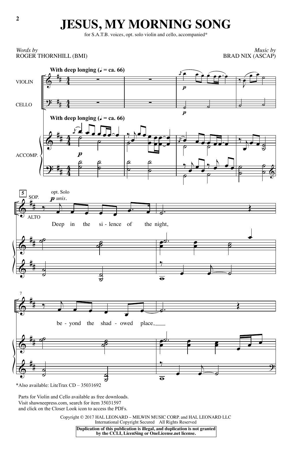 Product picture to: Jesus, My Morning Song