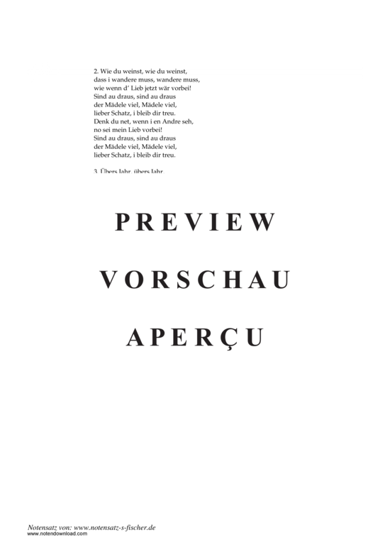 Product gallery: Page 3 of 3 Muss i denn zum Städtele naus , , Piano and Voice