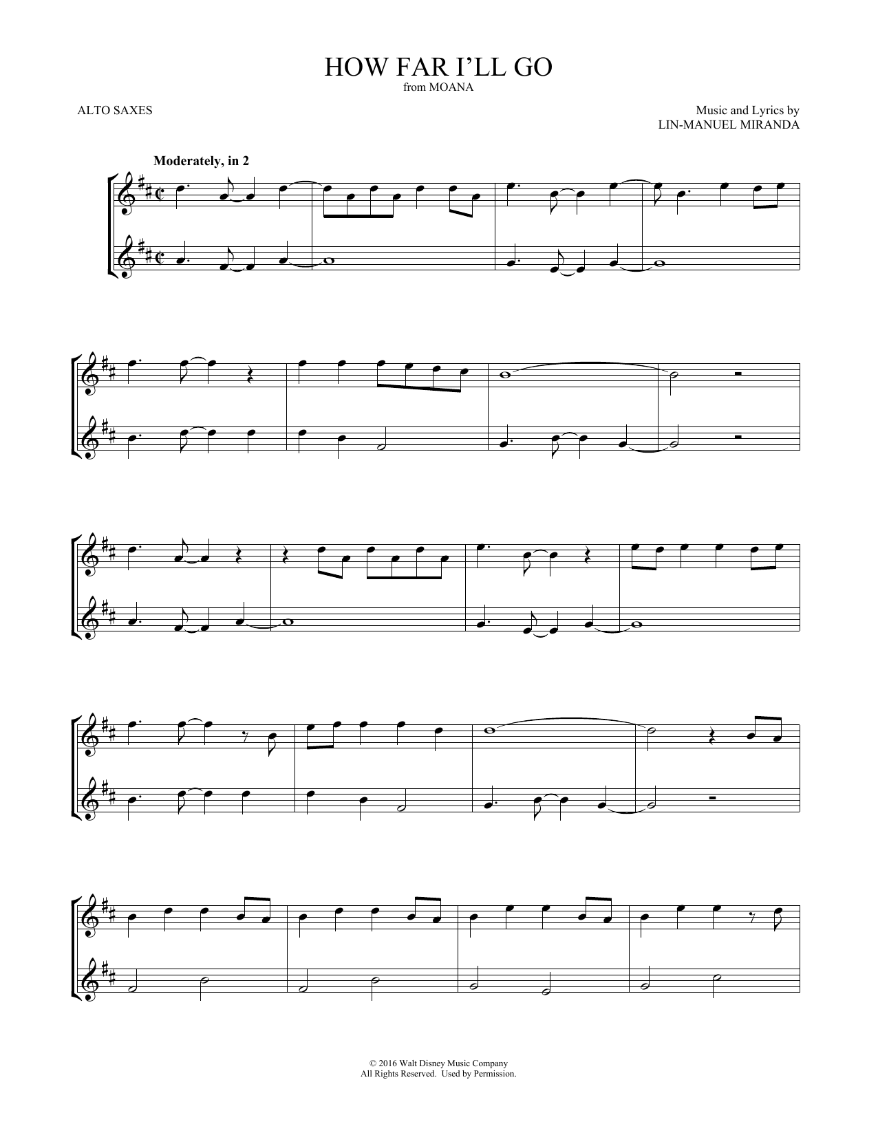 Product gallery: Page 1 of 1 How Far I'll Go (from Moana) (arr. Mark Phillips), Lin-Manuel Miranda